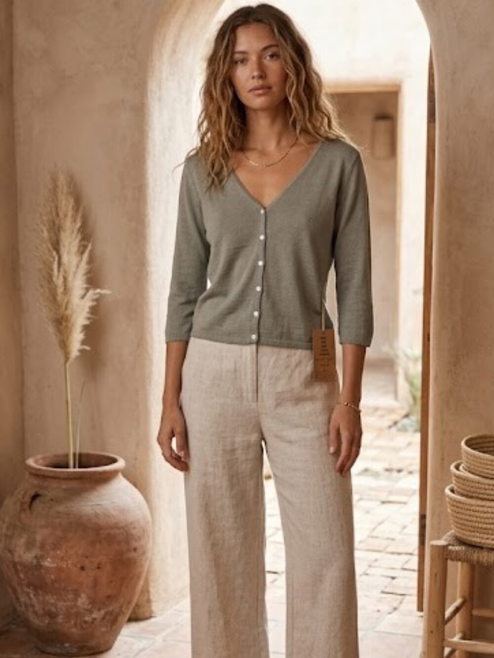 The Earth Collection 100% cotton cropped cardigan